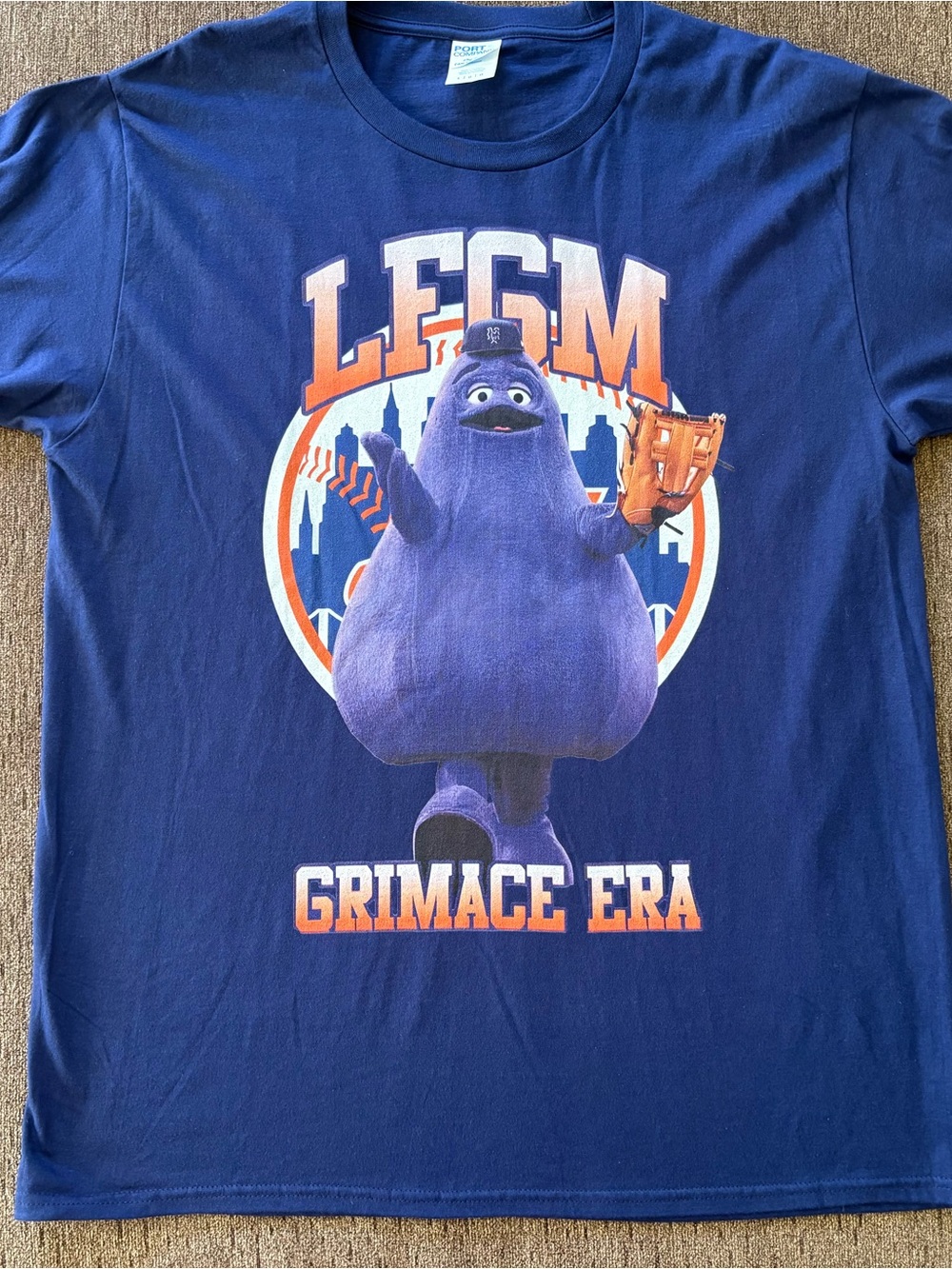 New York Mets LFGM T-Shirt. Grimace. Excellent Graphic. Sz Large New Without Tag